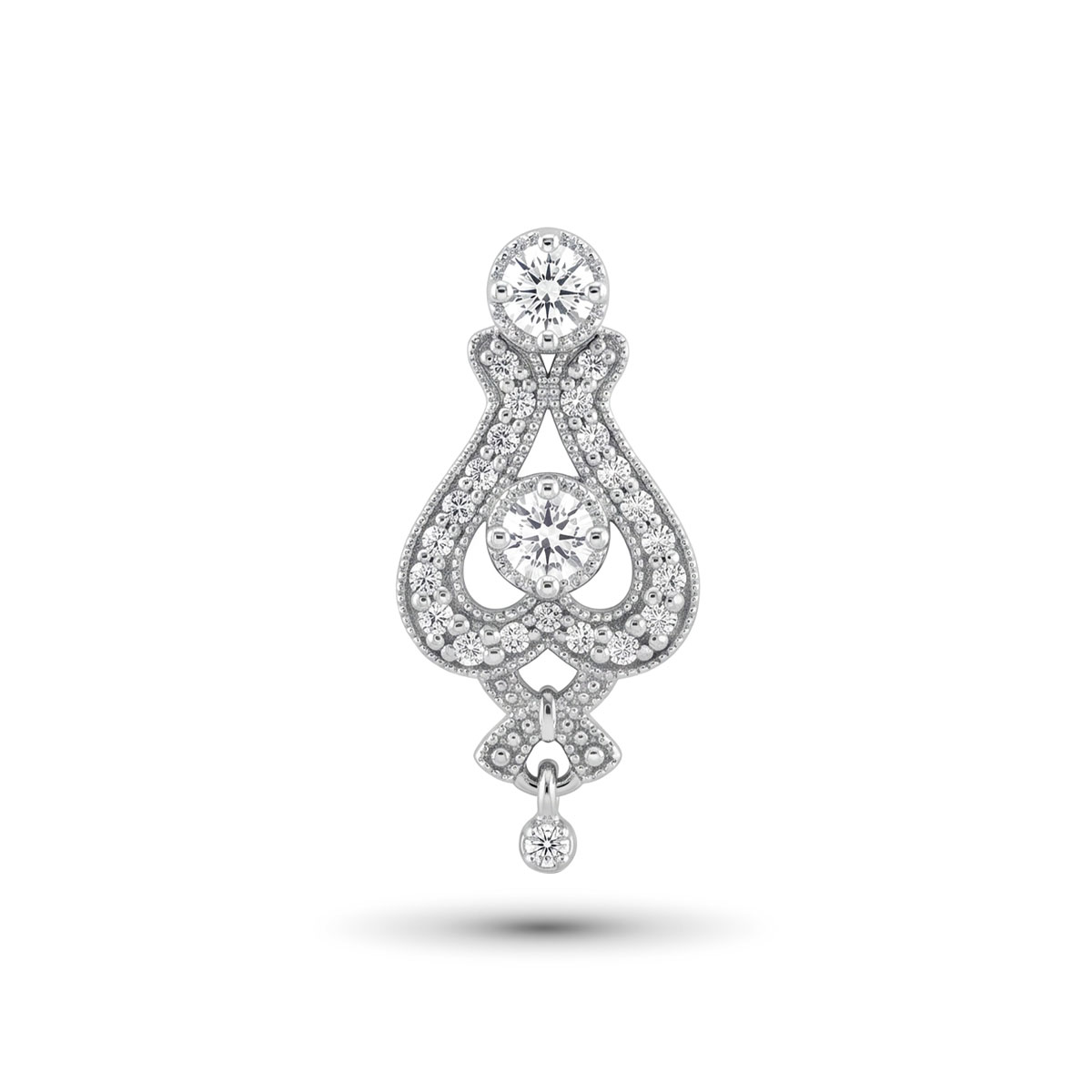 Подвеска из родированного золота с бриллиантами