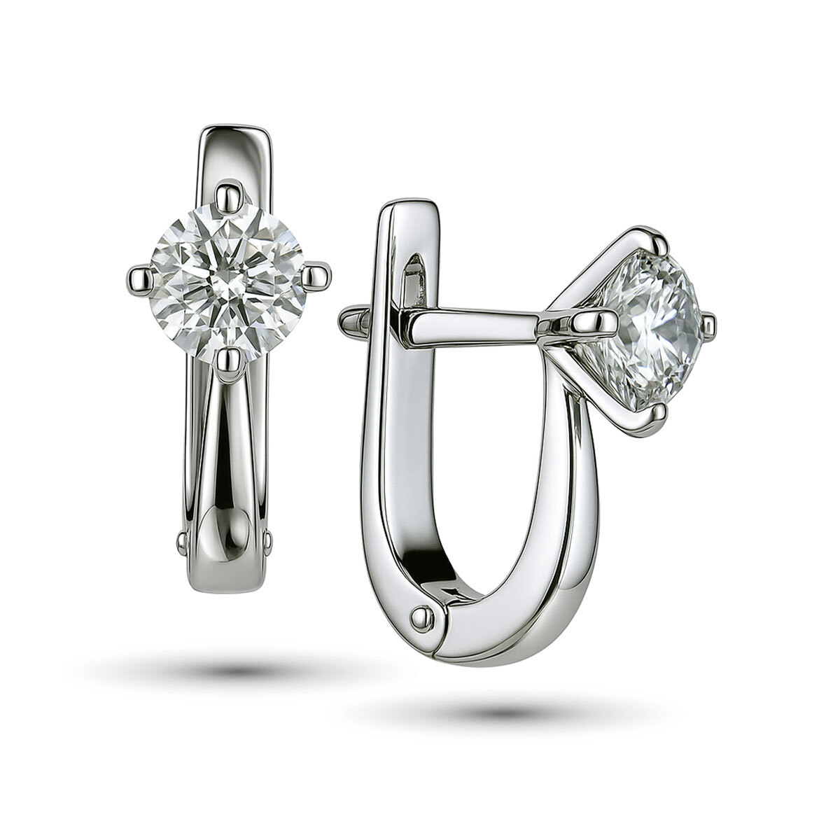 Серьги из белого золота с бриллиантами