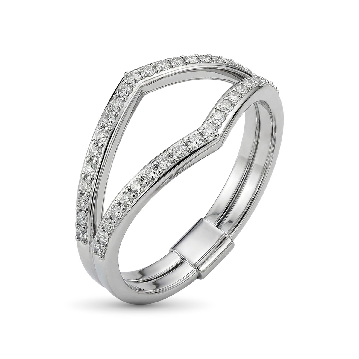 Кольцо из белого золота с бриллиантами