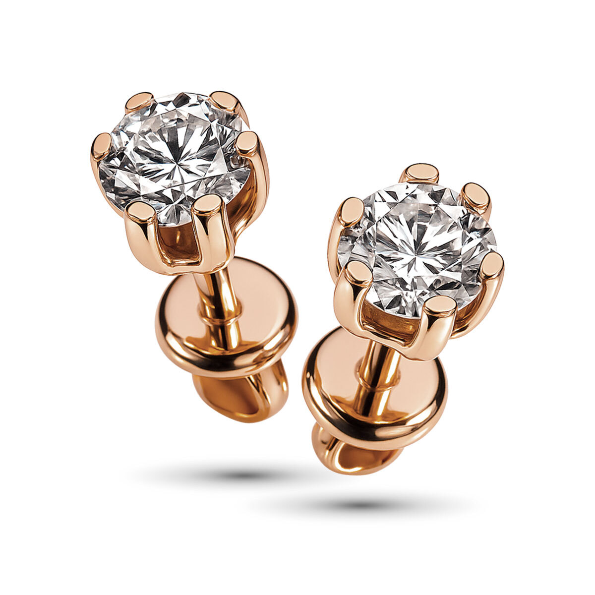 Серьги из красного золота с бриллиантами