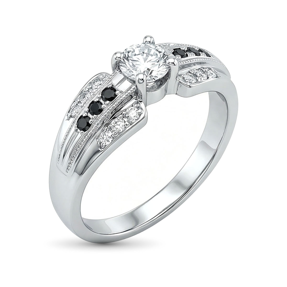 Кольцо из белого золота с бриллиантами