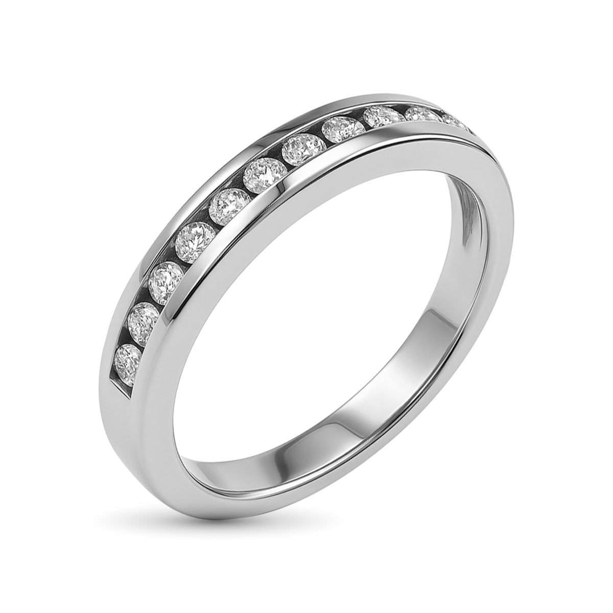 Кольцо из родированного золота с бриллиантами