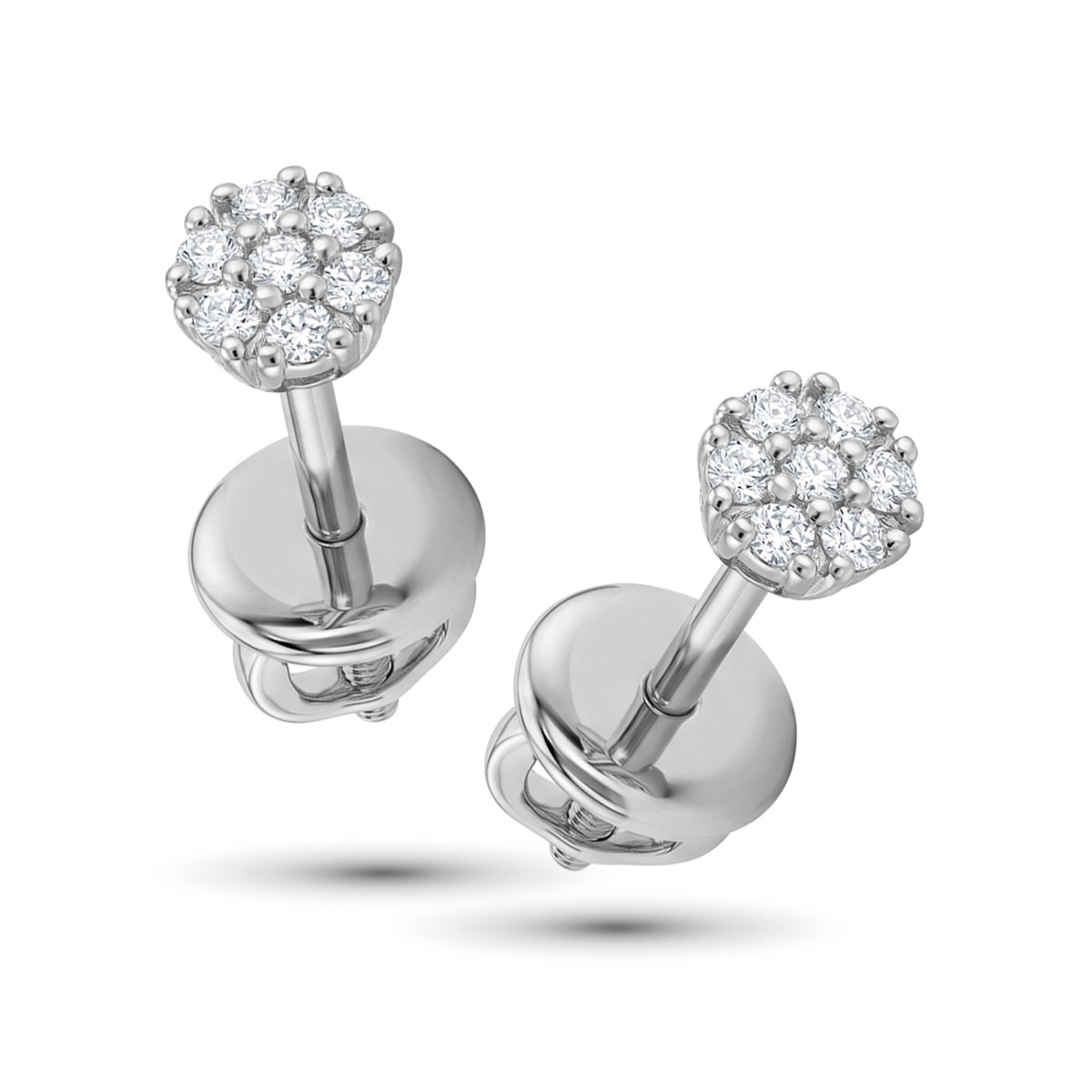 Серьги из родированного золота с бриллиантами