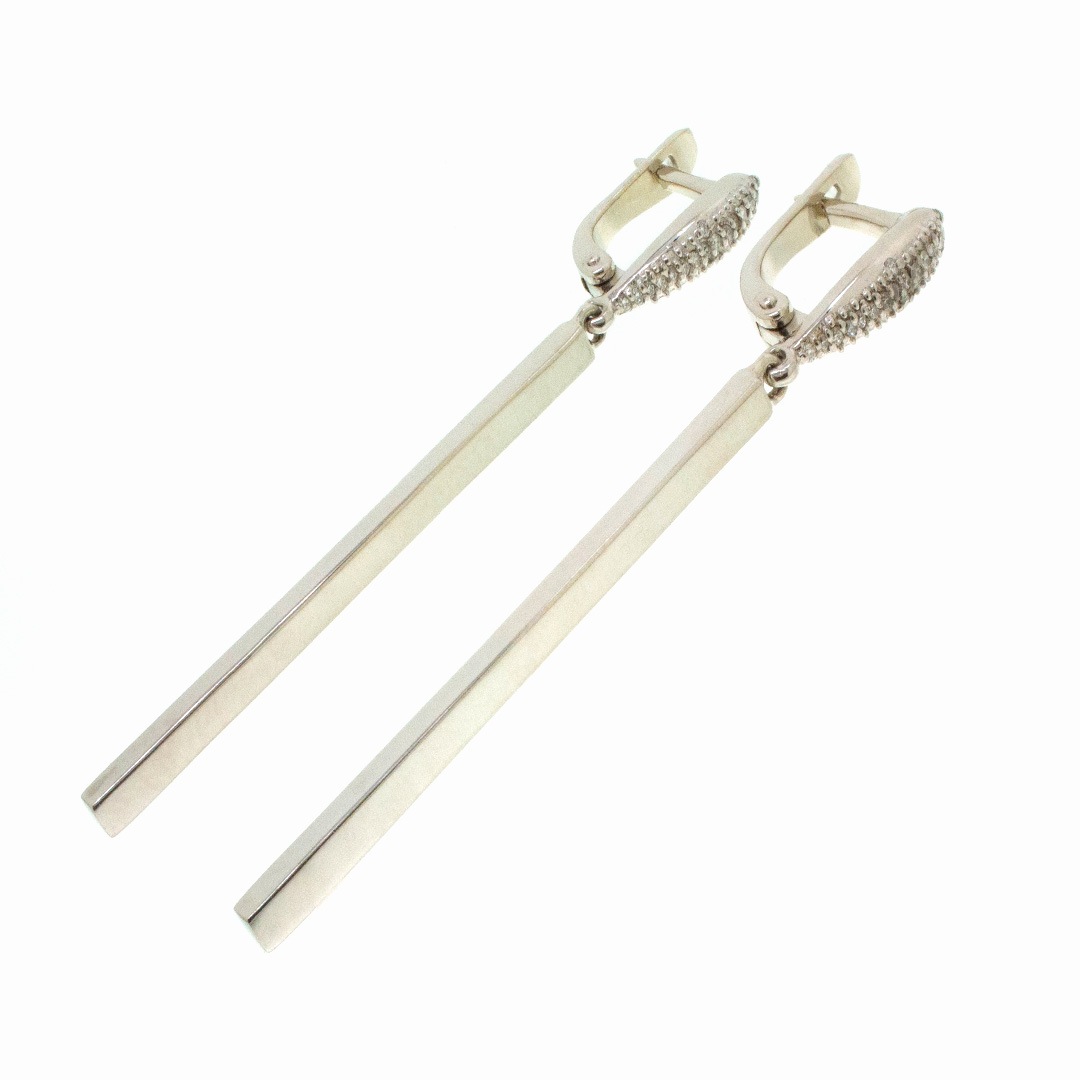 Серьги из белого золота с бриллиантами