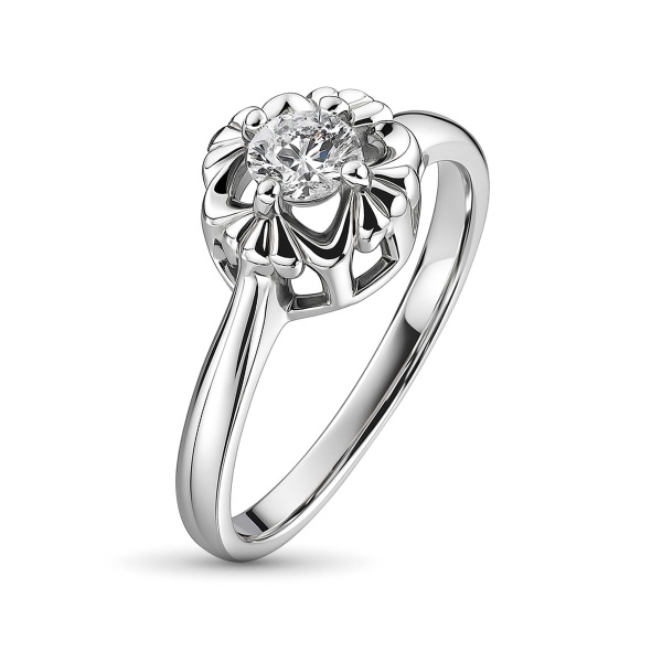 Кольцо из белого золота с бриллиантом