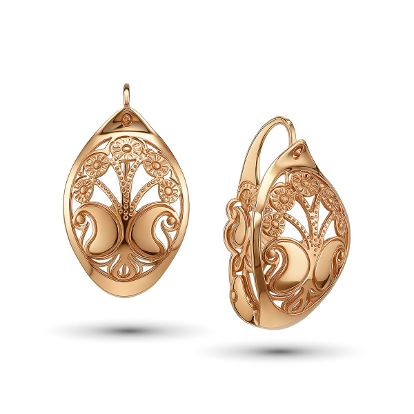 Серьги из красного золота