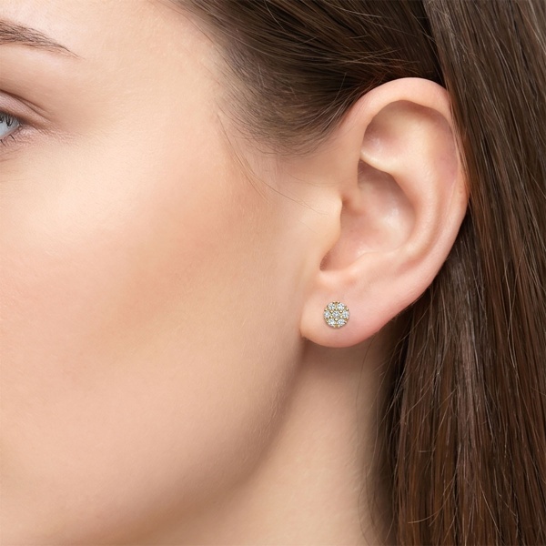 Серьги из желтого золота с бриллиантами