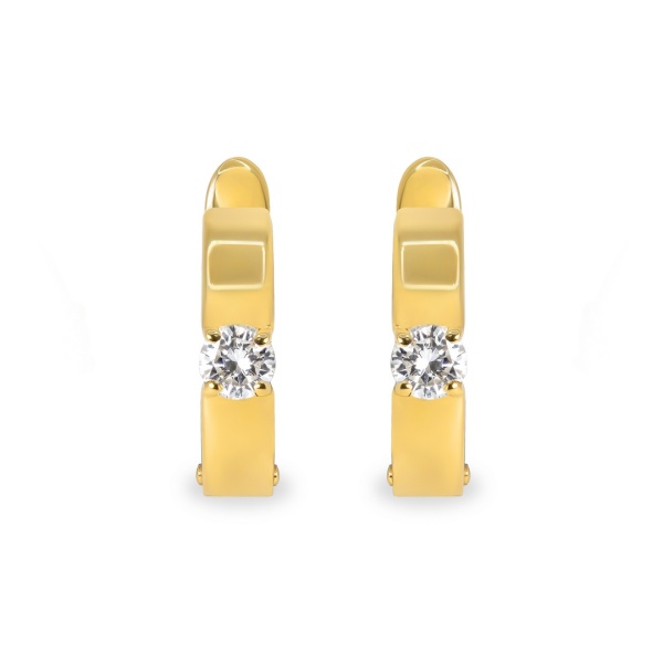 Серьги из желтого золота с бриллиантами