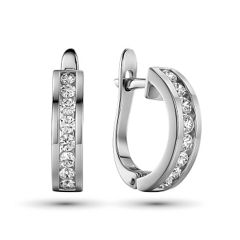 Серьги из белого золота с бриллиантами