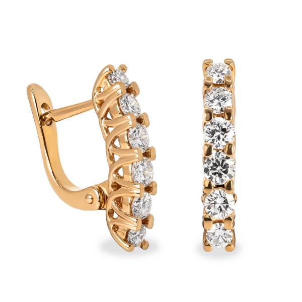 Серьги из красного золота с бриллиантами