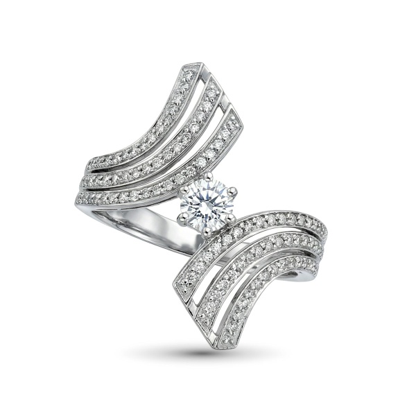 Кольцо из белого золота с бриллиантами