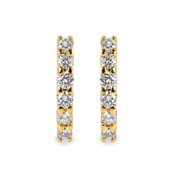 Серьги из желтого золота с бриллиантами