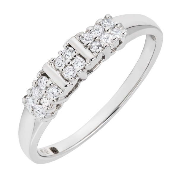 Кольцо из белого золота с бриллиантами