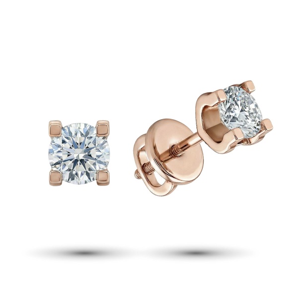 Серьги из красного золота с бриллиантами