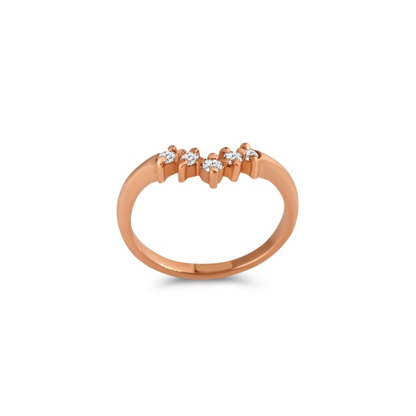 Кольцо из красного золота с бриллиантами