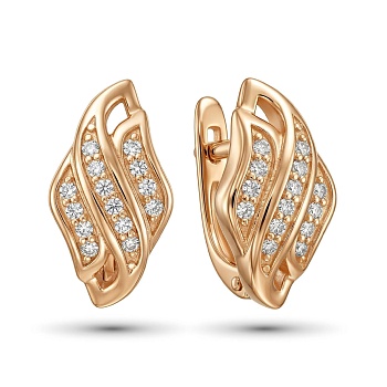 Серьги из красного золота с бриллиантами