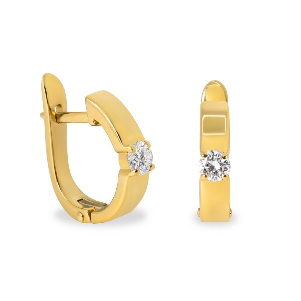 Серьги из желтого золота с бриллиантами