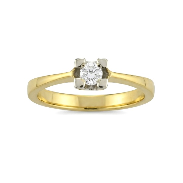 Кольцо из желтого золота с бриллиантом