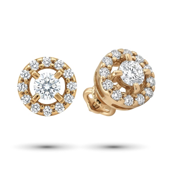 Серьги из красного золота с бриллиантами