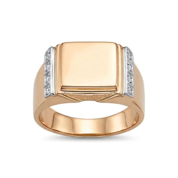 Кольцо из комбинированного золота с бриллиантами