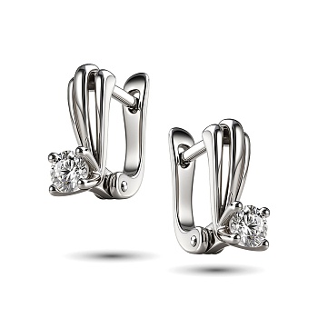 Серьги из белого золота с бриллиантами