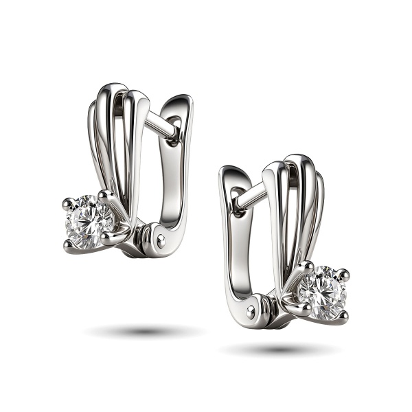 Серьги из белого золота с бриллиантами
