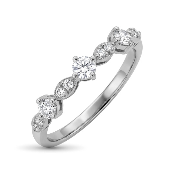 Кольцо из родированного золота с бриллиантами