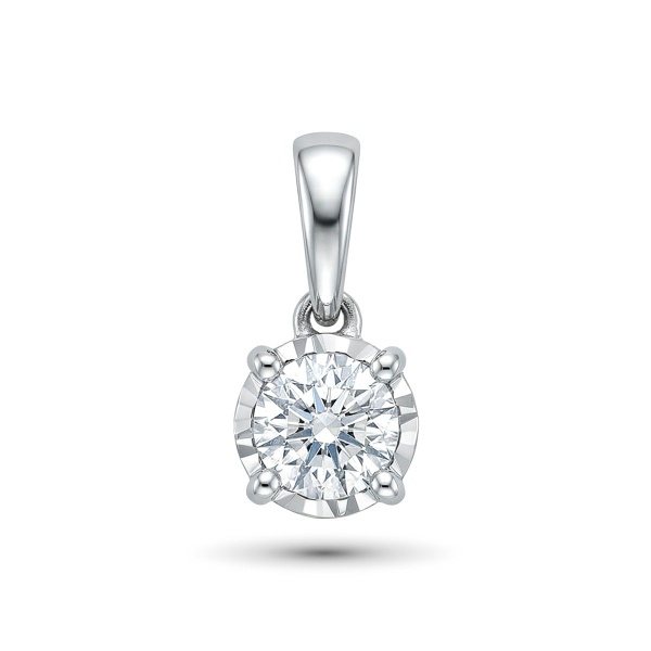 Подвеска из белого серебра с бриллиантом