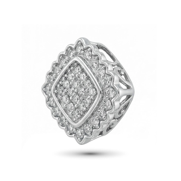 Подвеска из белого серебра с бриллиантами