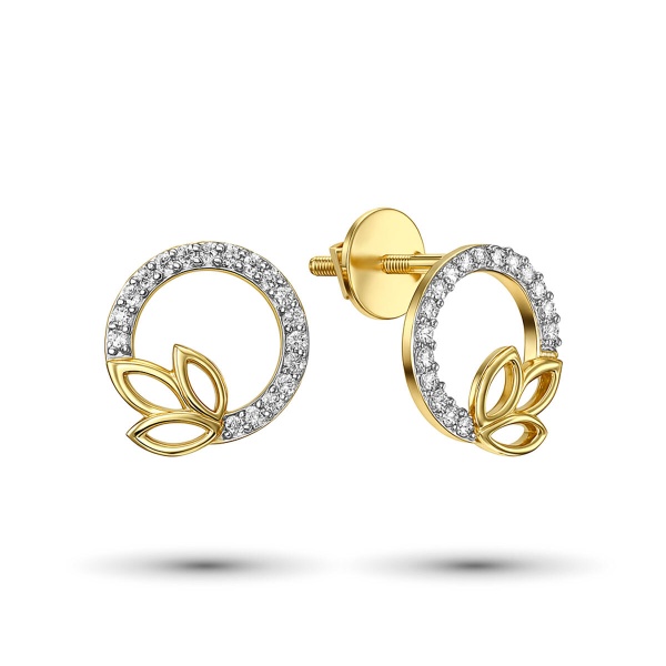 Серьги из желтого золота с бриллиантами