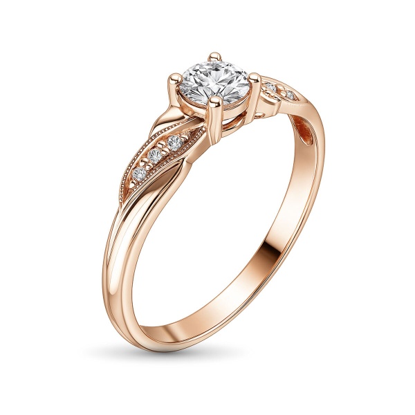 Кольцо из красного золота с бриллиантами