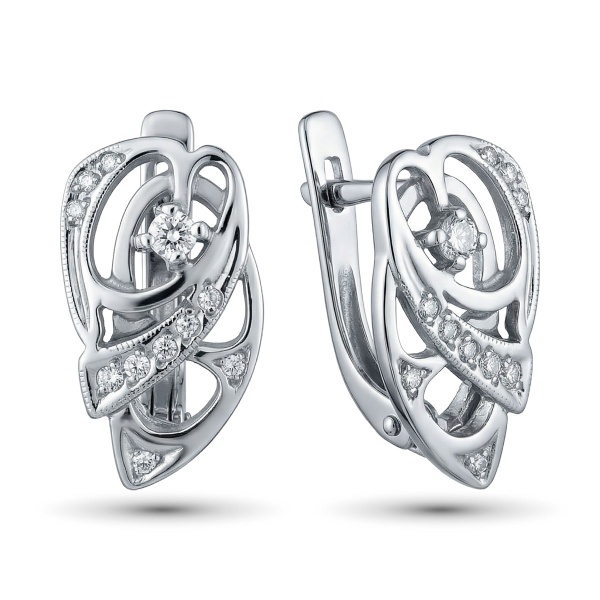 Серьги из белого золота с бриллиантами