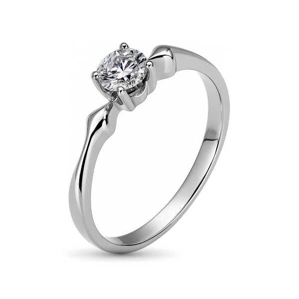 Кольцо из белого золота с бриллиантом