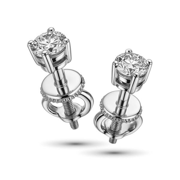 Серьги из белого золота с бриллиантами