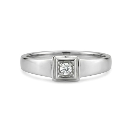 Кольцо из белого золота с бриллиантом