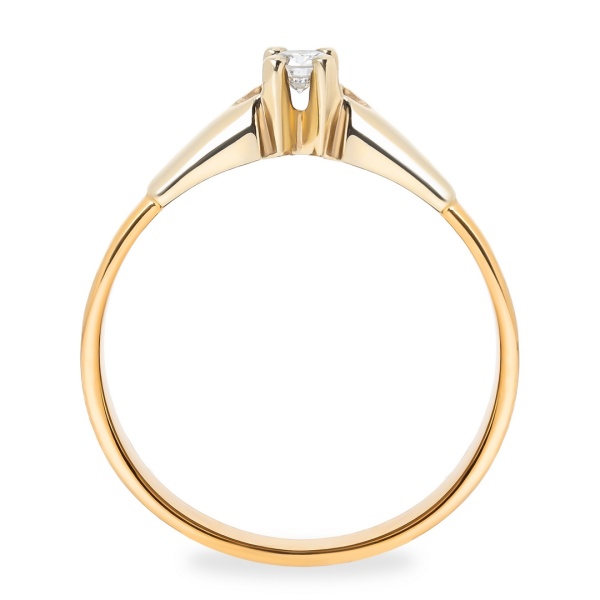 Кольцо из комбинированного золота с бриллиантом