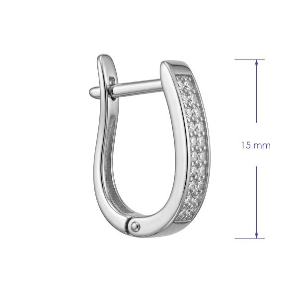 Серьги из родированного золота с бриллиантами