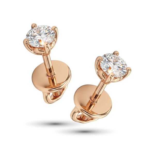 Серьги из красного золота с бриллиантами