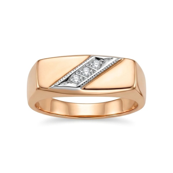 Кольцо из комбинированного золота с бриллиантами