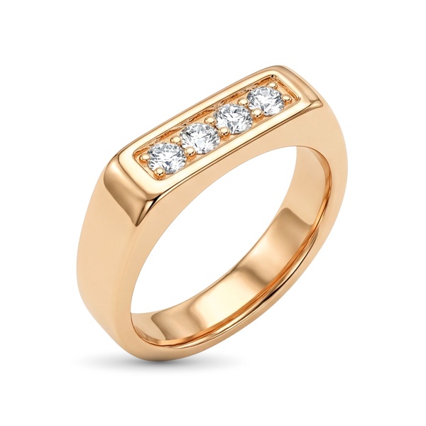 Кольцо из красного золота с бриллиантами