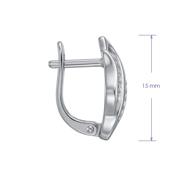 Серьги из родированного золота с бриллиантами