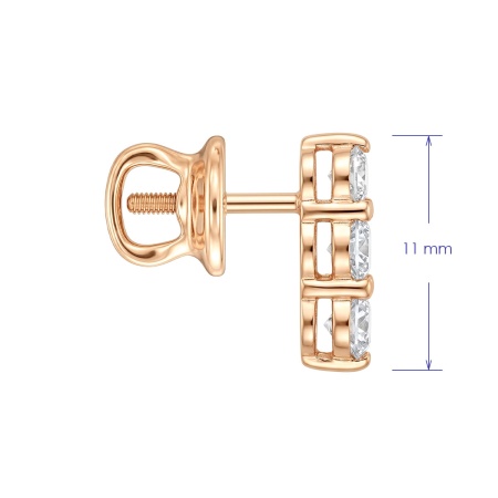 Серьги из красного золота с бриллиантами