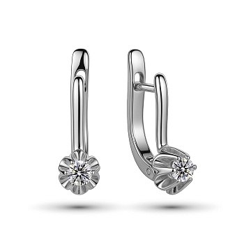 Серьги из белого золота с бриллиантами