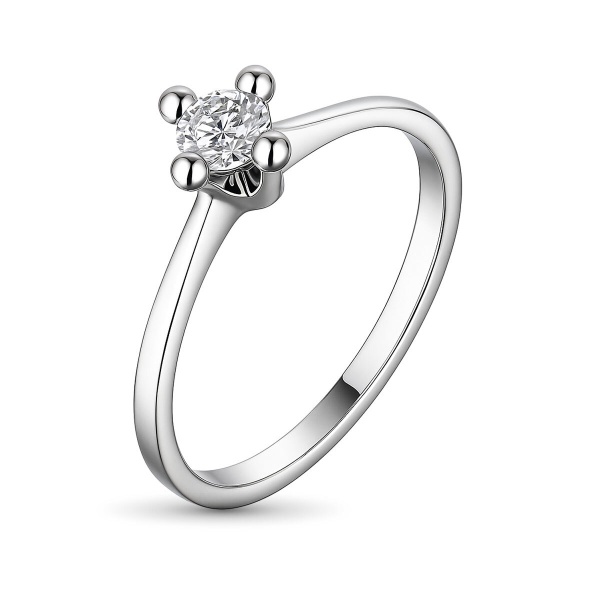 Кольцо из белого золота с бриллиантом