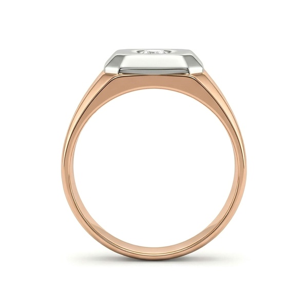 Кольцо из комбинированного золота с бриллиантом