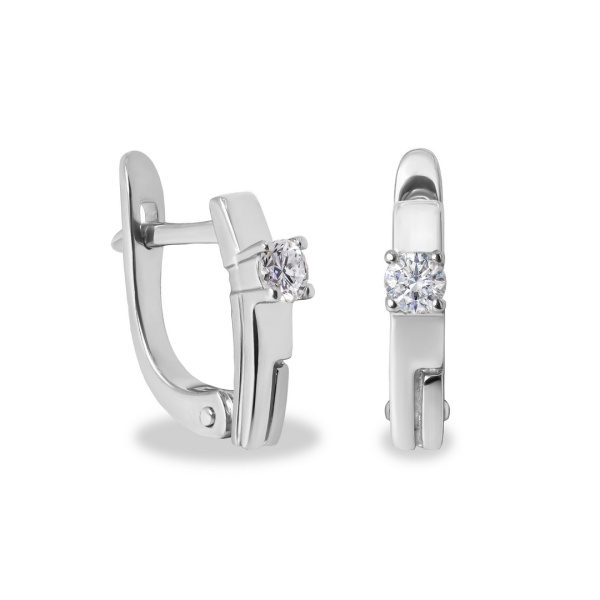 Серьги из белого золота с бриллиантами