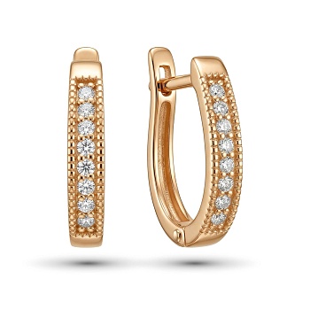 Серьги из красного золота с бриллиантами