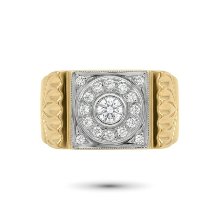 Кольцо из желтого золота с бриллиантами