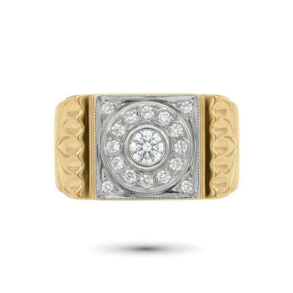 Кольцо из желтого золота с бриллиантами