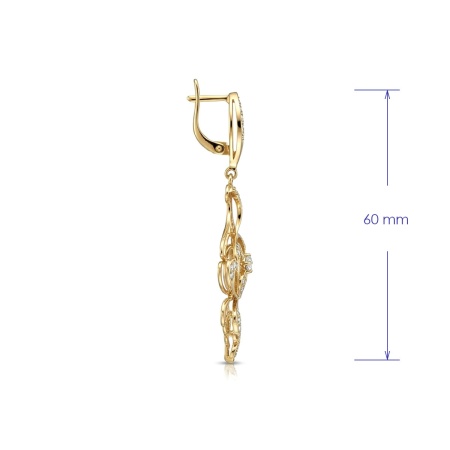 Серьги из желтого золота с бриллиантами